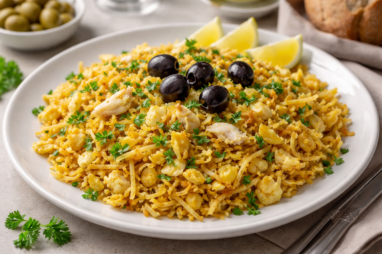 Shredded Codfish Brás Style